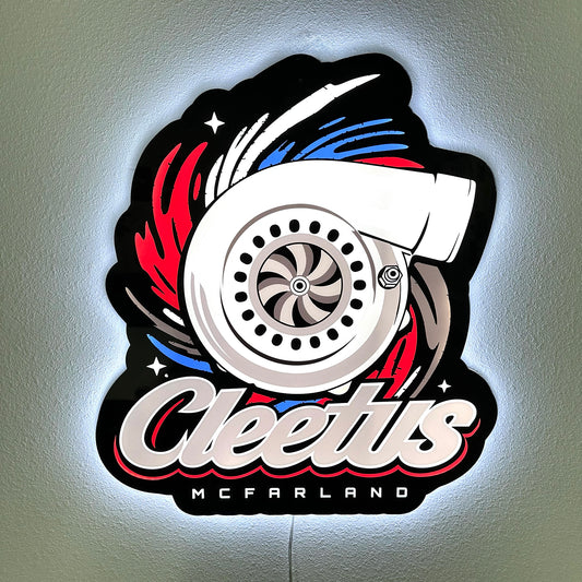 Cleetus Turbo Back Lit Sign