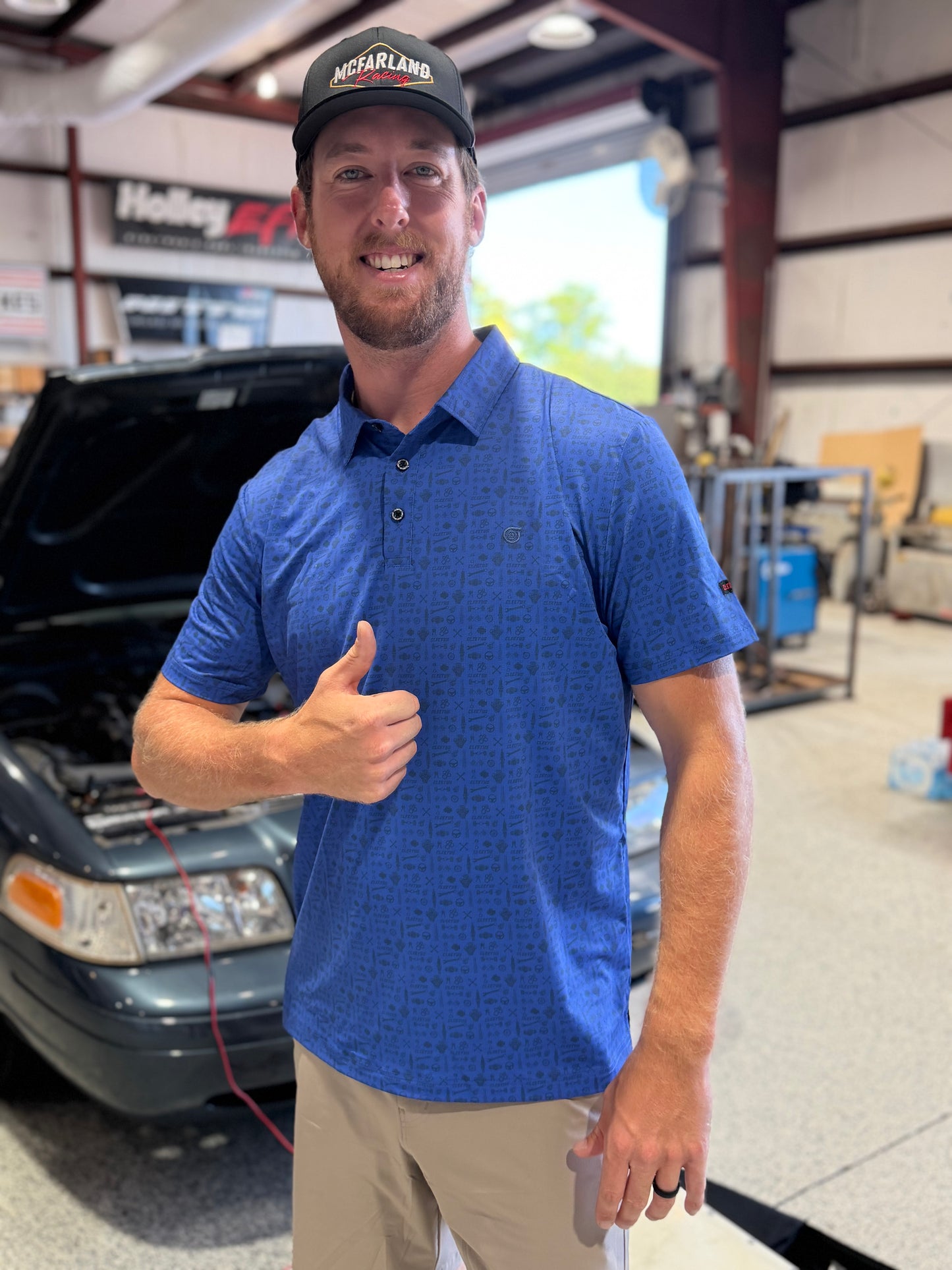 Cleetus Blue Performance Polo