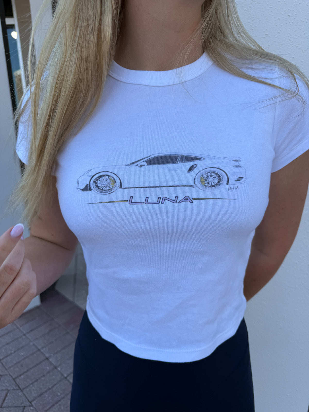 Madi's Women's Crop Top Car Shirt