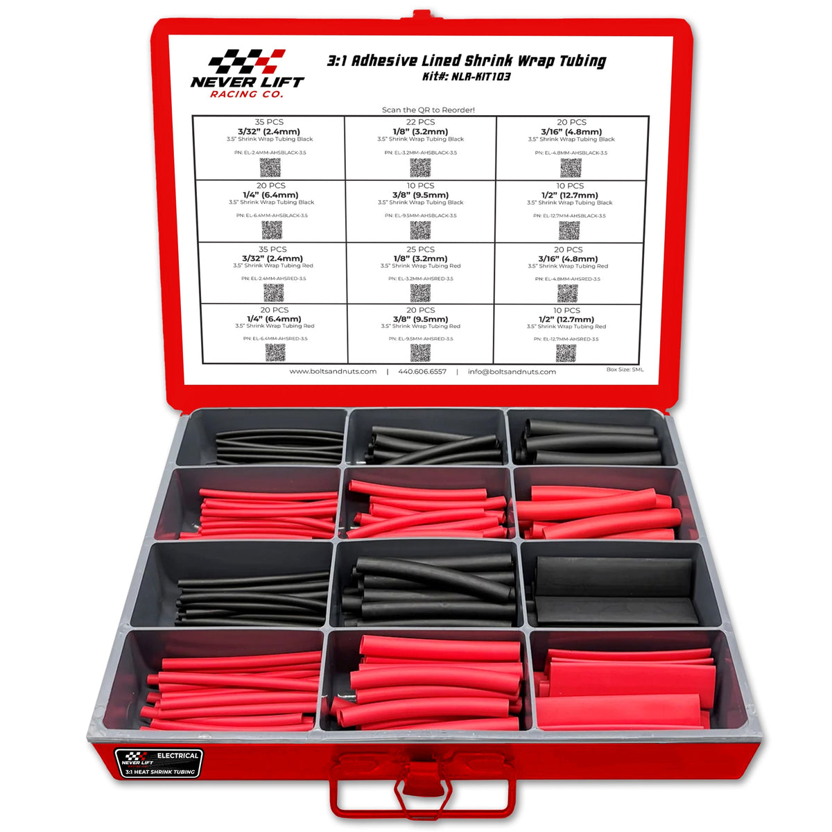 Zack's Heat Shrink Tubing Never Lift Assortment - 240 Piece