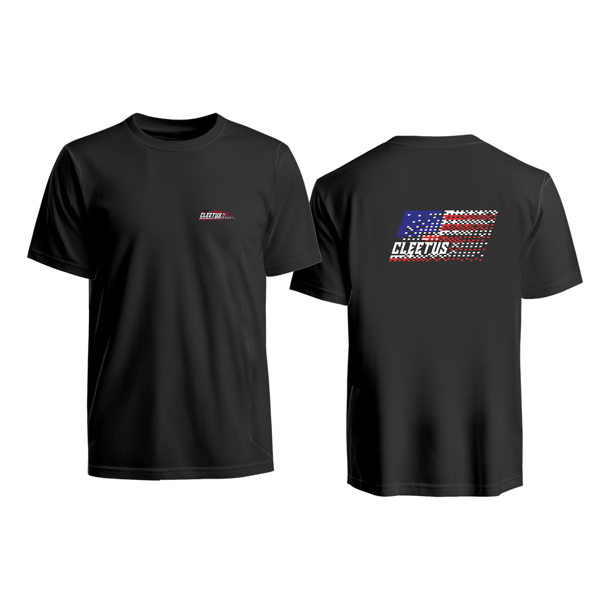 Cleetus Pixel Flag Shirt (Black or White Option)