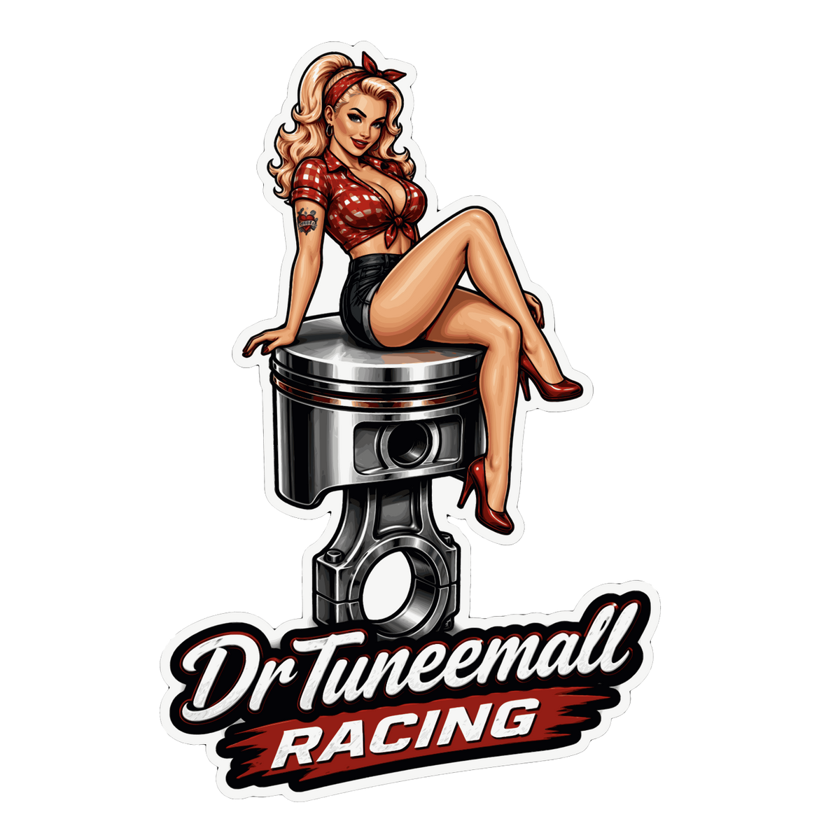 Dr. TuneEmAll's Piston Girl Sticker