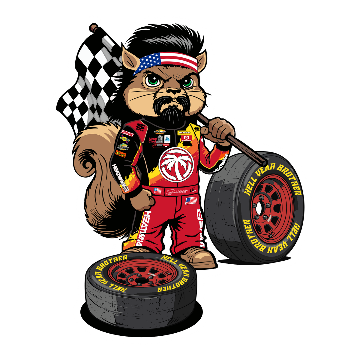 LS George Squirrel McNutt Tire Sticker