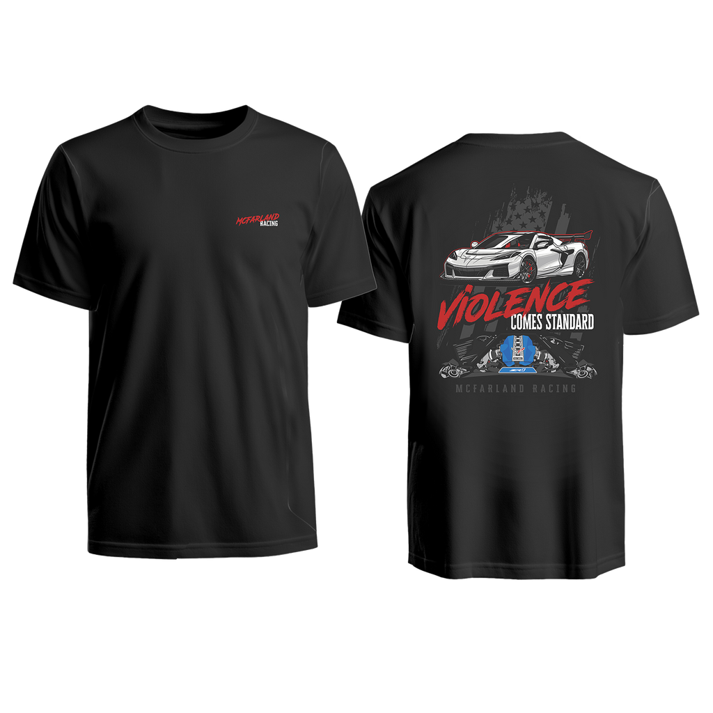 Cleetus Violence Comes Standard Corvette Shirt